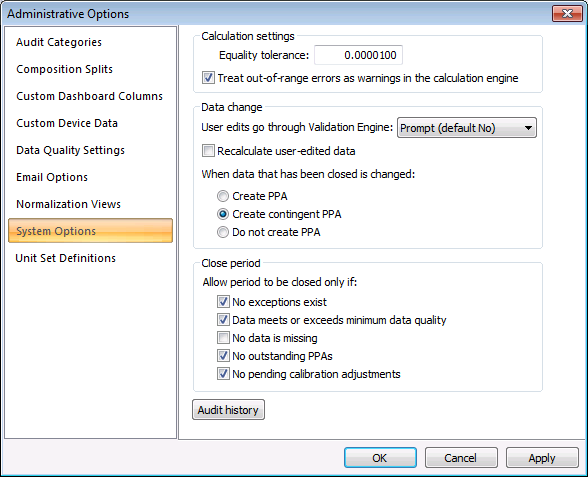 System Options